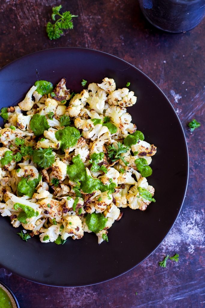 Roasted Cauliflower with Chimichurri Sauce-3911