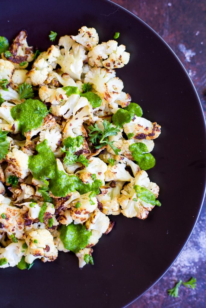 Roasted Cauliflower with Chimichurri Sauce-3913