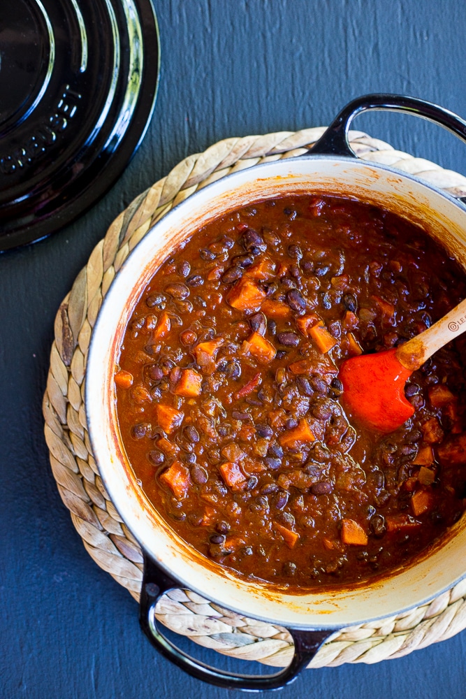 Spaghetti Squash, Sweet Potato & Black Bean Chili-7843