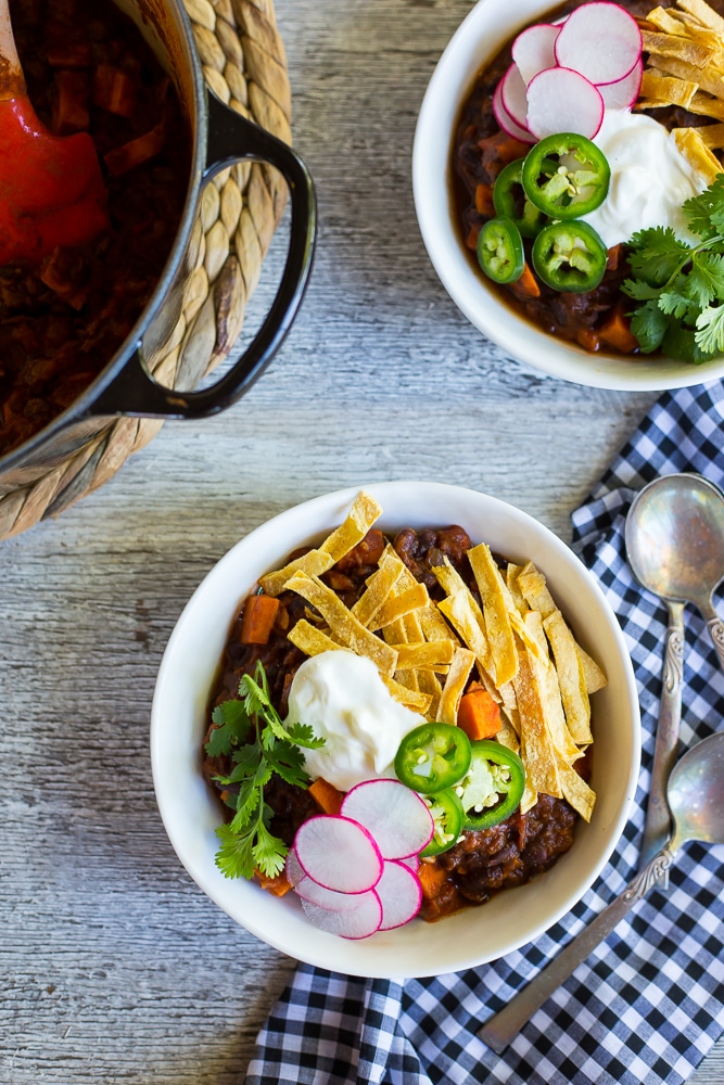 Spaghetti Squash, Sweet Potato add Black Bean Chili-7925