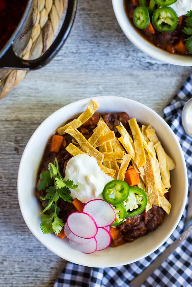 Spaghetti Squash, Sweet Potato add Black Bean Chili-7945