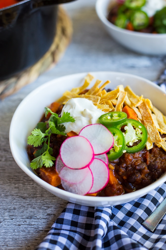 Spaghetti Squash, Sweet Potato add Black Bean Chili-7975