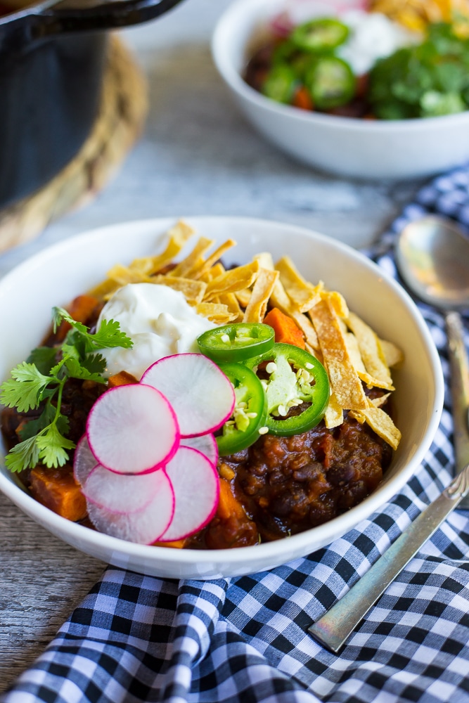 Spaghetti Squash, Sweet Potato add Black Bean Chili-7978