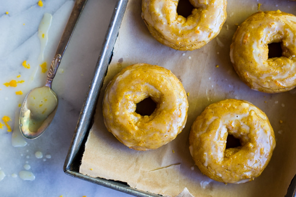 Gluten Free Pumpkin Orange Glazed Dougnuts-9024