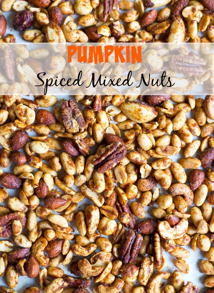 These Pumpkin Spiced Mixed Nuts are as easy to make as they are addicting!  You will want to make more than one batch!  They make for a perfect holiday snack!
