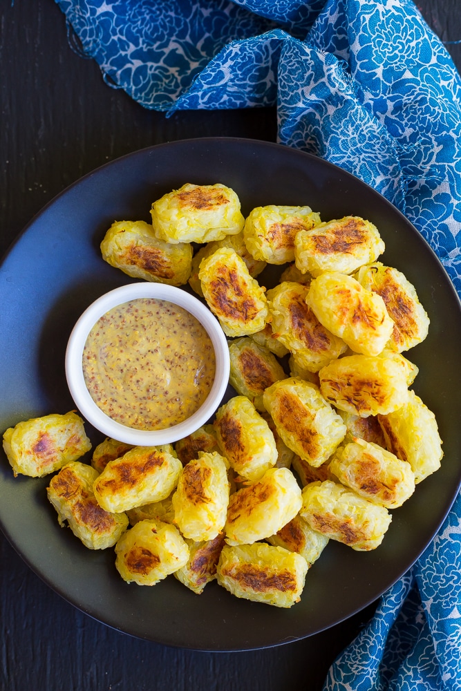 Spaghetti Squash Tater Tots with Maple Mustard Dip-9995