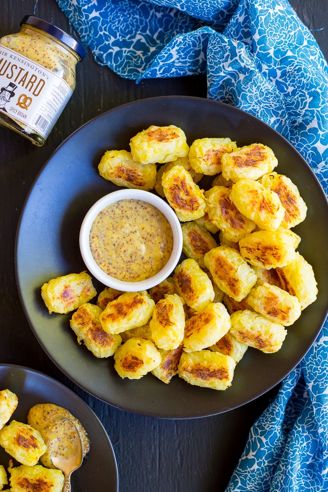 Spaghetti Squash Tater Tots with Maple Mustard Dip-Main