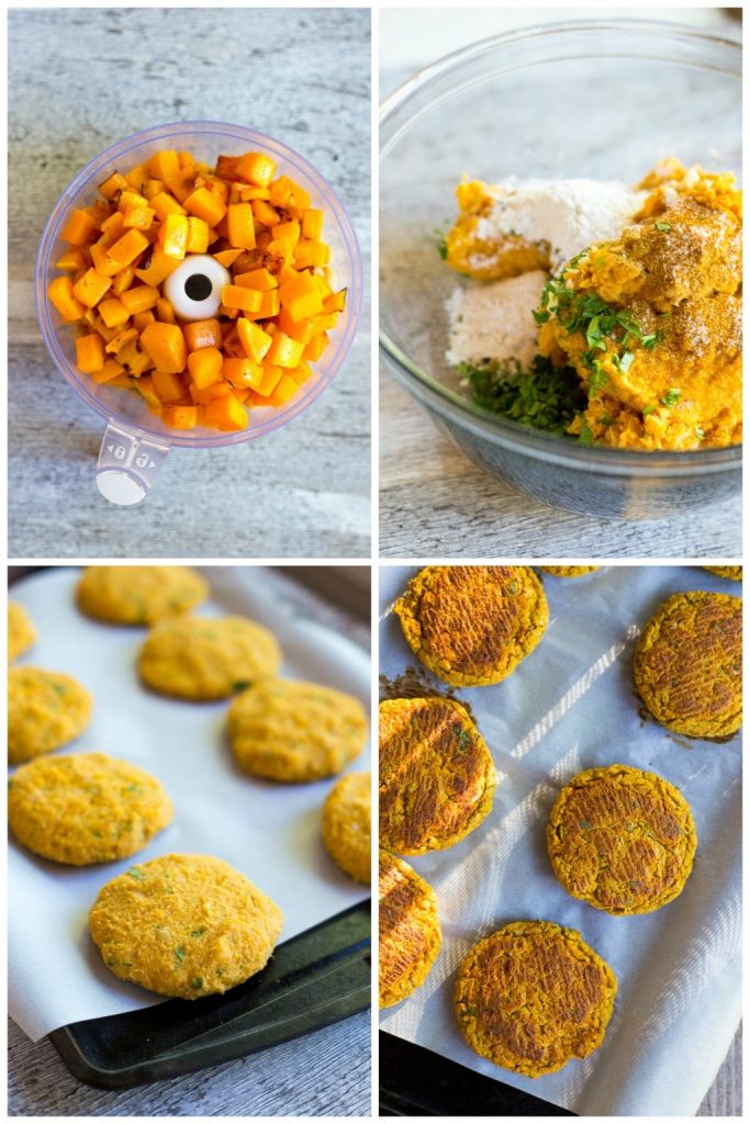 Butternut Squash Falafel with Maple Tahini Sauce!  A delicious, seasonal twist on the traditional falafel!  These make the perfect lunch or dinner on top of a salad or stuffed into a pita {gluten free, vegan