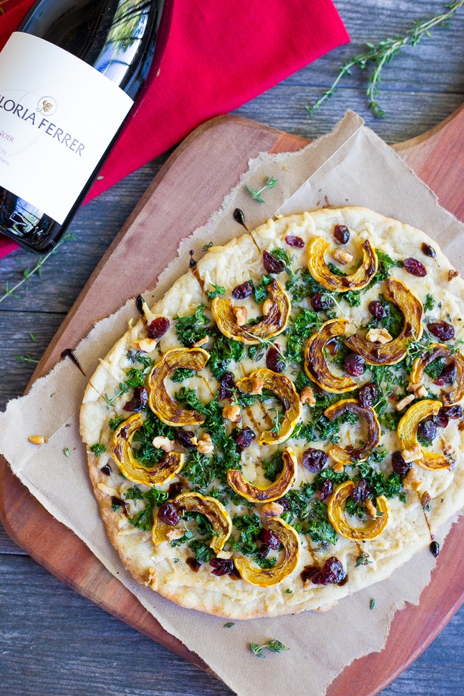 This Delicata Squash, Kale and Parmesan Flatbread will be the perfect appetizer at all of your holiday parties!