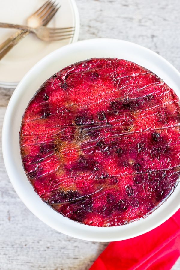 Mixed Berry Upside Down Chocolate Cake {Gluten Free} She Likes Food