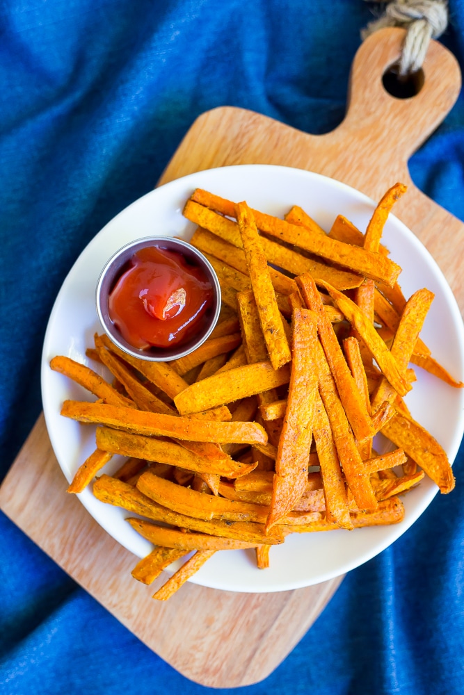 If you love regular sweet potato fries, then you will love these Moroccan Spiced Sweet Potato Fries!   They are full of great flavor and make for a perfect side dish!