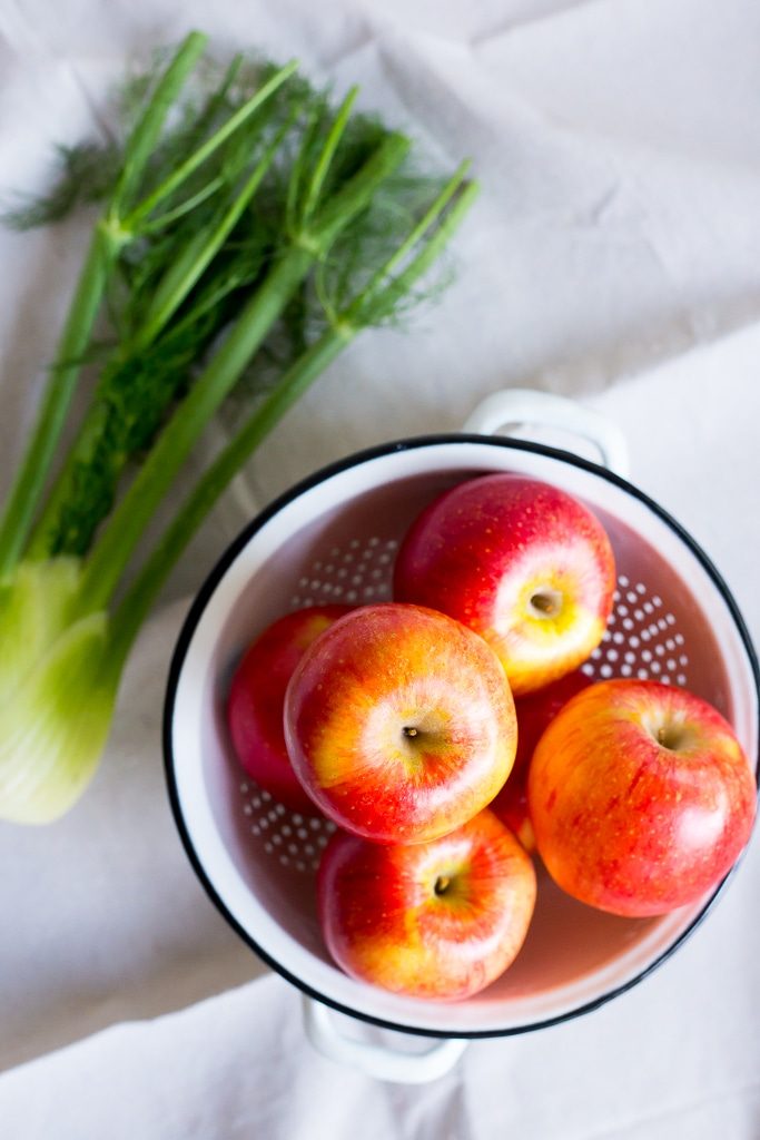 Crisp and refreshing Fennel and Apple Coleslaw!  Perfect for a side dish or to top your sandwiches and tacos with! {vegan, gluten free}