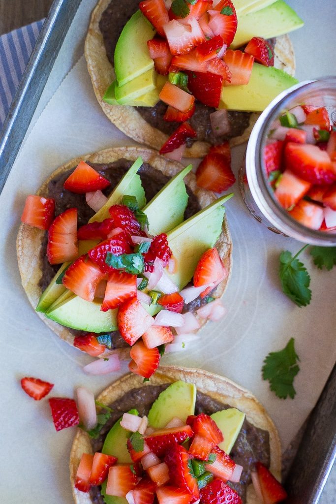 Black Bean & Avocado Tostadas with Strawberry Salsa-2371