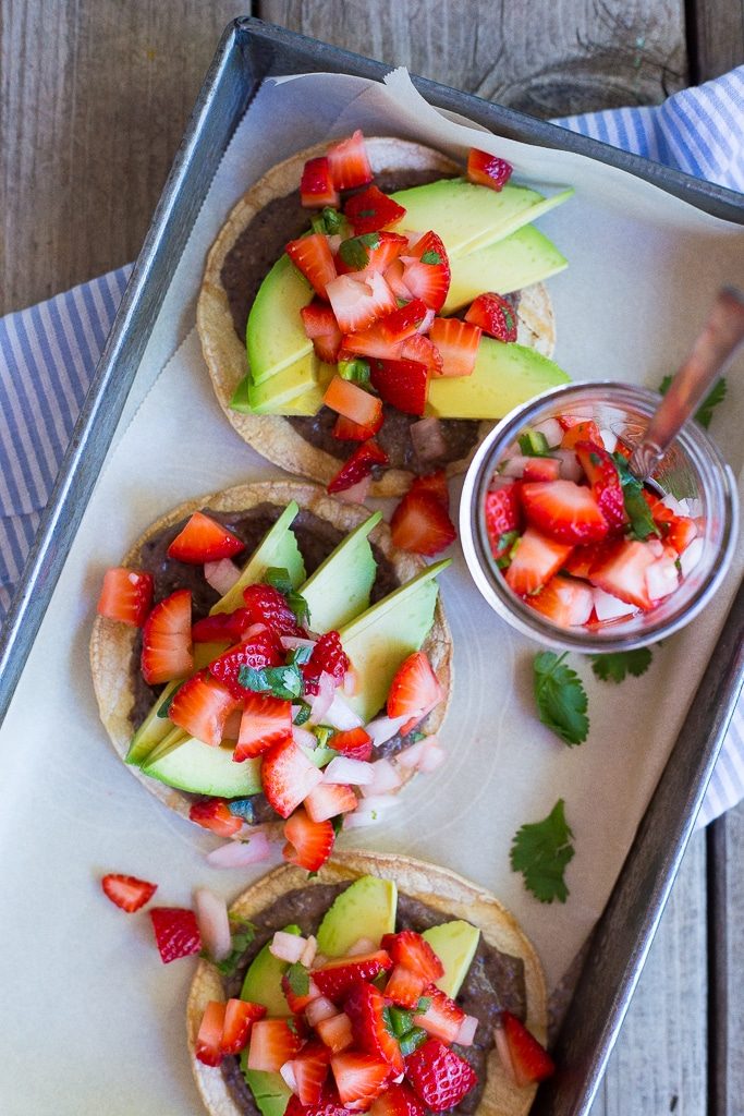 Black Bean & Avocado Tostadas with Strawberry Salsa-2377