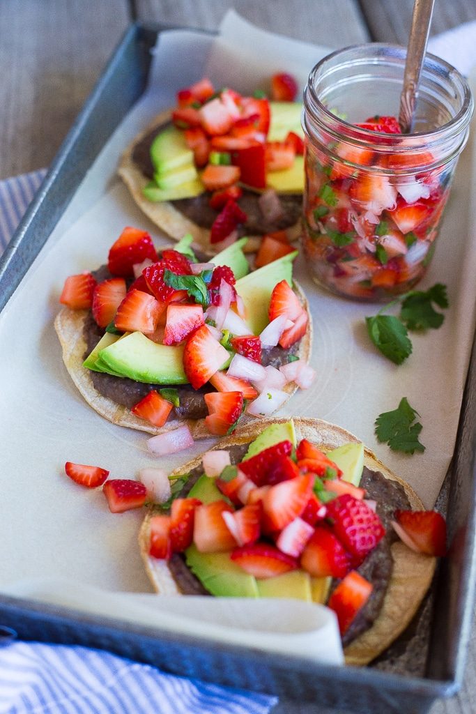 Black Bean & Avocado Tostadas with Strawberry Salsa-2379