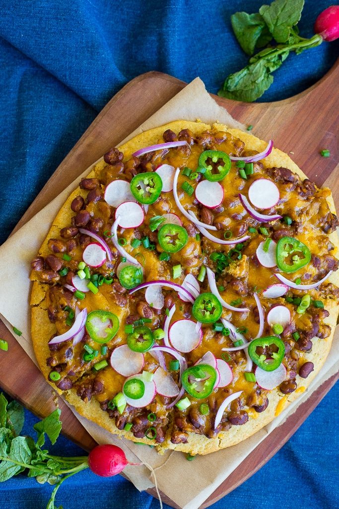 Vegetarian Chili Cornbread Pizza-2607