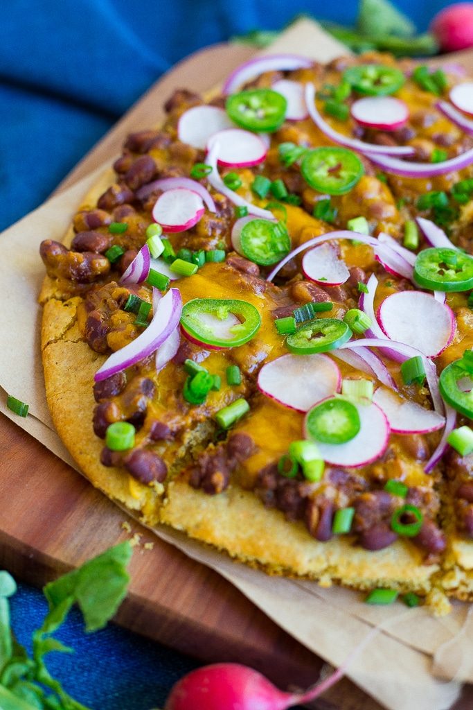 Vegetarian Chili Cornbread Pizza-2623