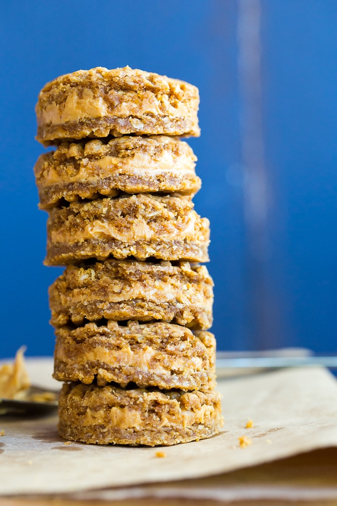 Double Peanut Butter Sandwhich Cookies - Chewy and delicious!  Also vegan and gluten free!