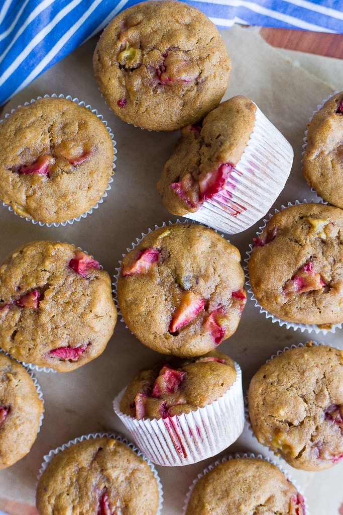 Strawberry Banana Breakfast Muffins {Gluten Free, Refined Sugar Free