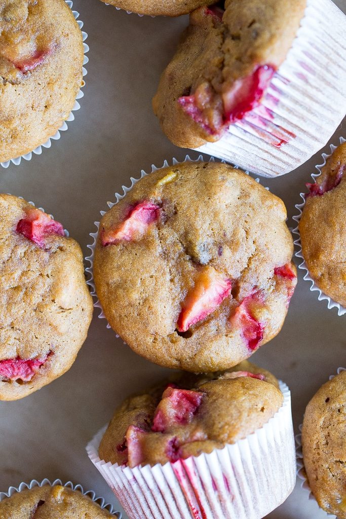 Strawberry Banana Breakfast Muffins {gluten free, refined sugar free}