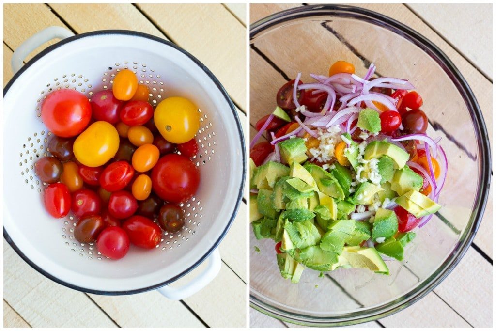 This Easy Avocado and Tomato Salad is so easy to make and packed with delicous flavor!  It's perfect for all your summer BBQs! {gluten free, vegan}