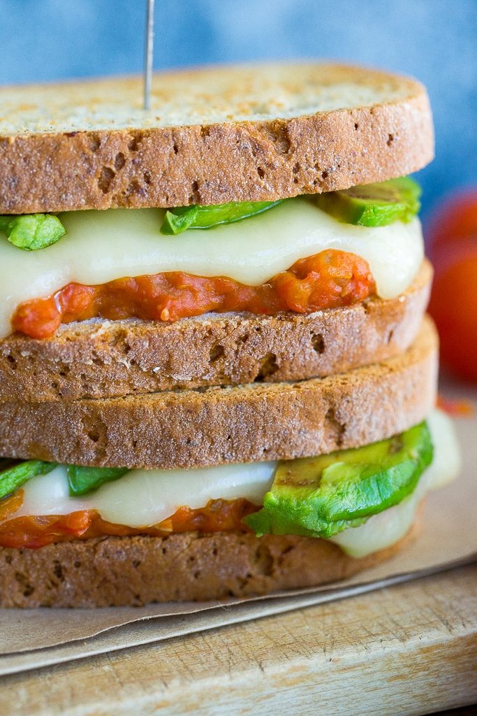 ThisGrilled Cheese with Cherry Tomato Jam & Avocado is so flavorful and delicious!  It's the perfect grown up grilled cheese for the summer! {gluten free}