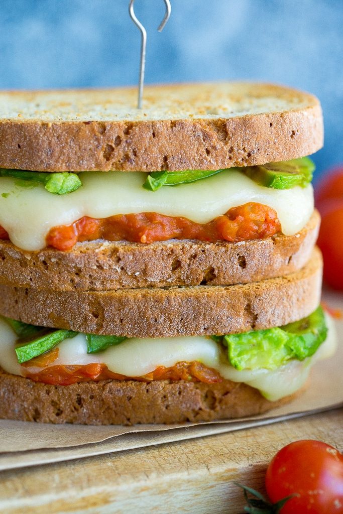 ThisGrilled Cheese with Cherry Tomato Jam & Avocado is so flavorful and delicious!  It's the perfect grown up grilled cheese for the summer! {gluten free}