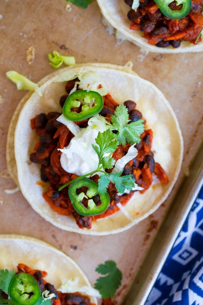 Inside Out Enchiladas with Black Beans & Spiralized Sweet Potato. Thesecome together in only 30 minutes and are so much easier to make than regular enchiladas, but have the same great taste!