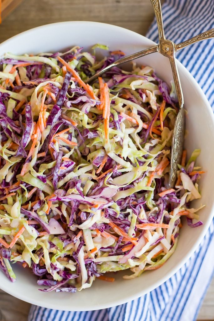 Creamy Greek Yogurt Coleslaw {Mayo Free}-4835