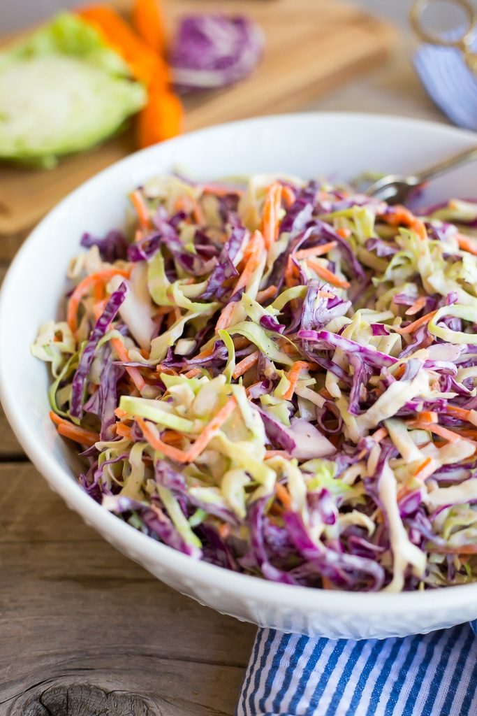 Creamy Greek Yogurt Coleslaw {Mayo Free}-4837