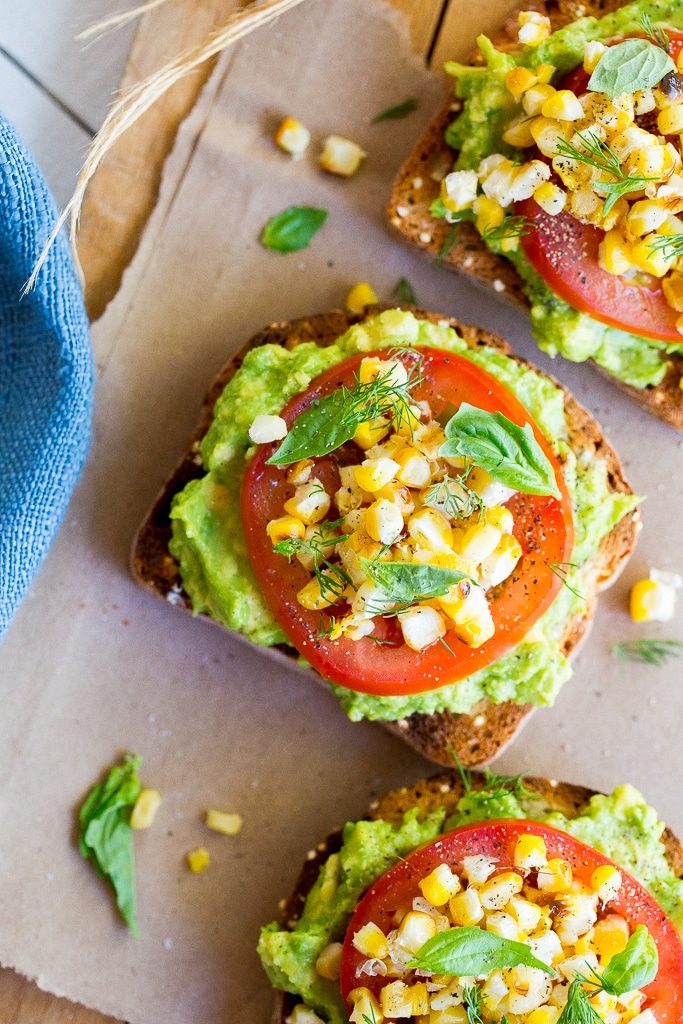 Summer Avocado Toast with Grilled Corn Main
