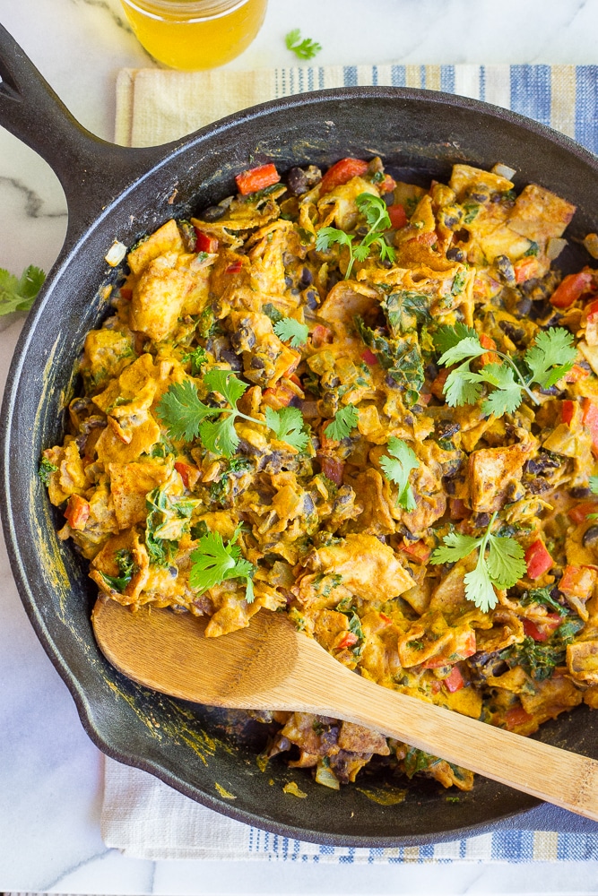 Cheezy Vegan Taco Skillet - This delicious dinner comes together quickly for an easy and delicious weeknight meal with a hint of pumpkin! {vegan, gluten free}