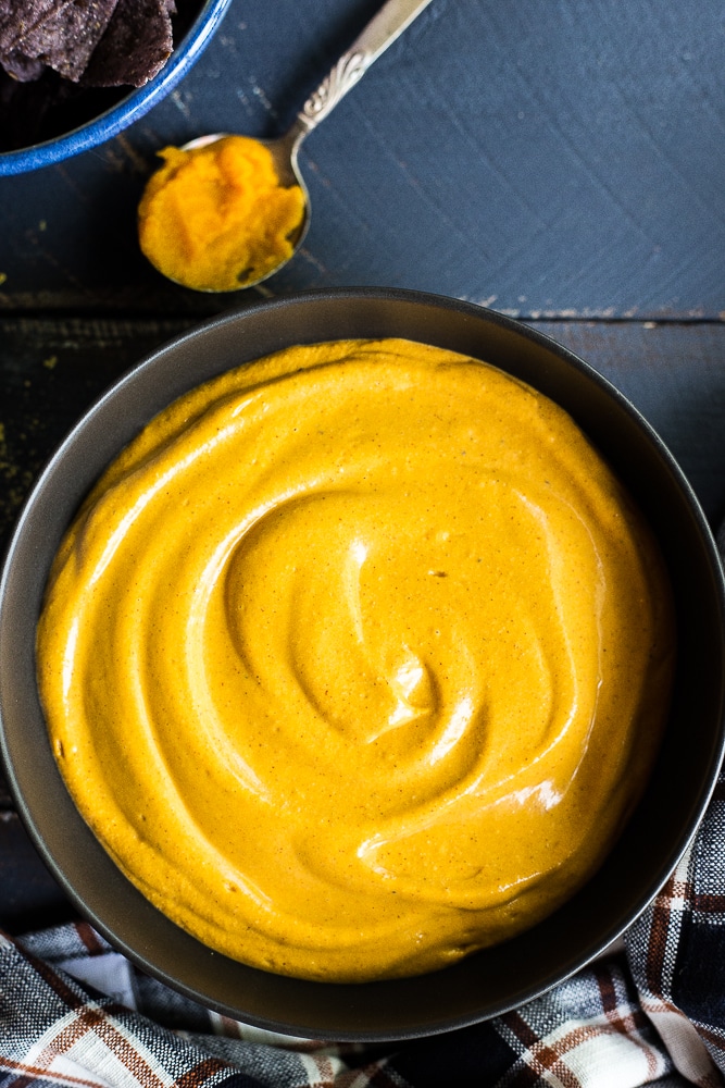 The Best Vegan Cheese Sauce with Pumpkin - This creamy and flavorful cheese sauce is made with pumpkin and cashews and is so delicious you will want to make it all year long!