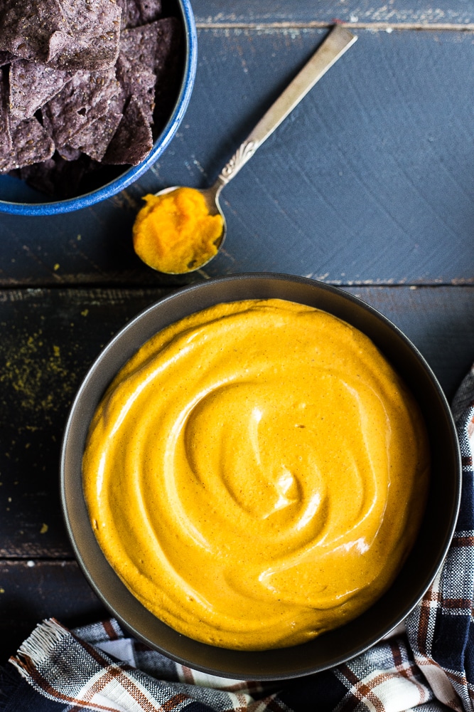The Best Vegan Cheese Sauce with Pumpkin - This creamy and flavorful cheese sauce is made with pumpkin and cashews and is so delicious you will want to make it all year long!