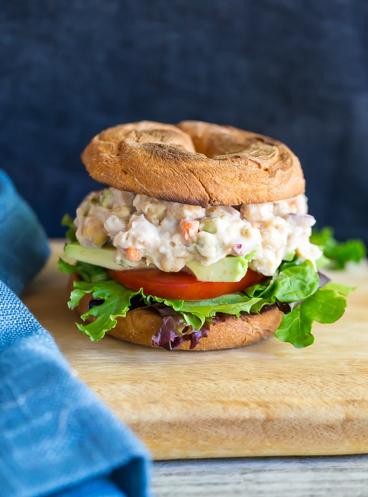 These Chickpea and Whitebean Salad Sandwiches are so easy to make and perfect for a quick and healthy lunch! {vegan}