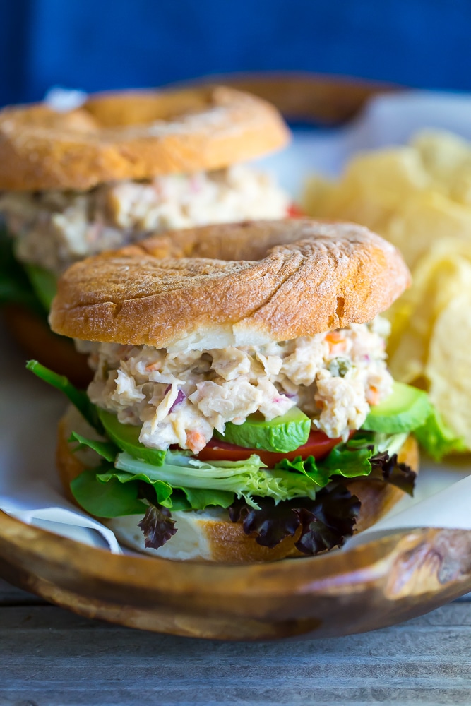 These Chickpea and Whitebean Salad Sandwiches are so easy to make and perfect for a quick and healthy lunch! {vegan}