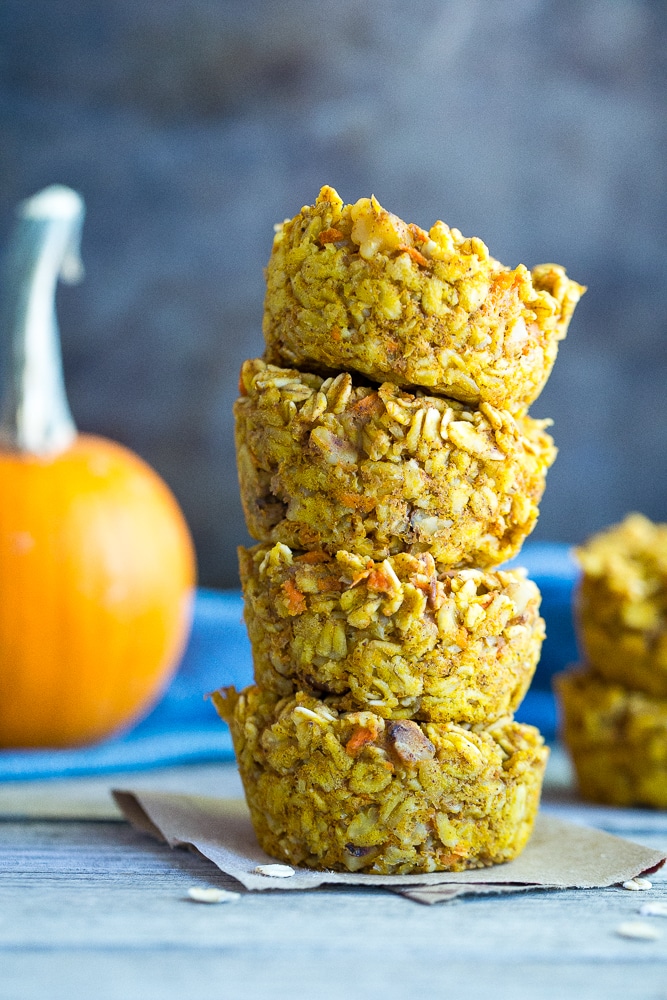Healthy Pumpkin and Carrot Baked Oatmeal Cups She Likes Food