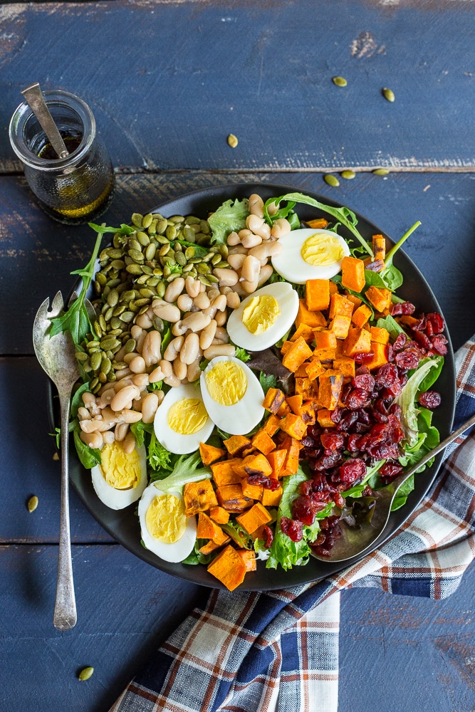 Vegetarian Cobb Salad Jars - FeelGoodFoodie