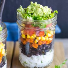 Vegetarian Mason Jar Burrito Bowls-image