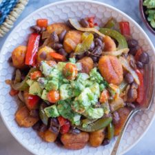 Fajita Gnocchi Skillet with Avocado Salsa-image