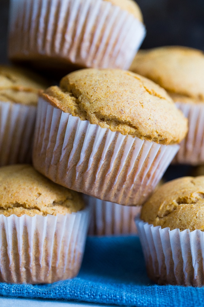 a pile of sweet potato brown sugar muffins