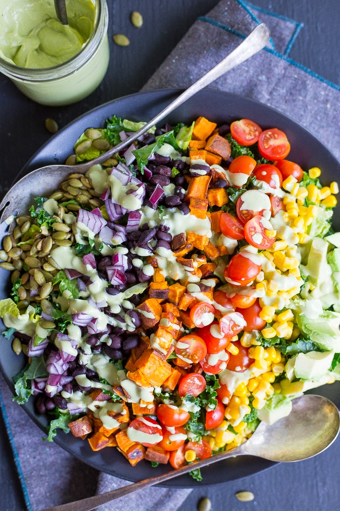 25 Hearty Vegan Salads That Will Fill You Up  Lunch bowl recipe, Kale  power salad, Whole food recipes