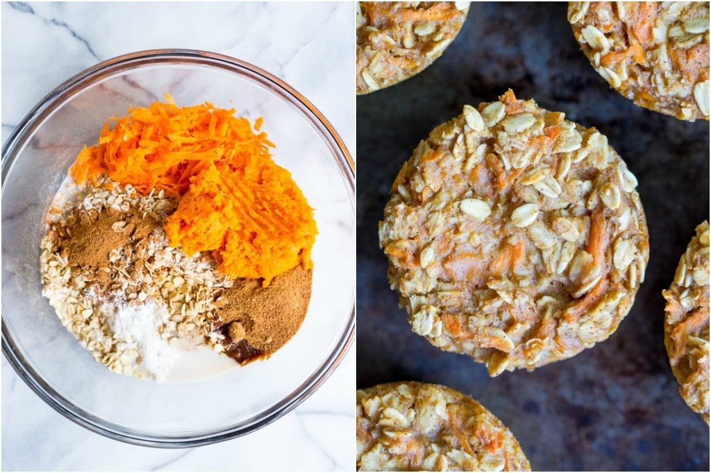 sweet potato carrot baked oatmeal cups