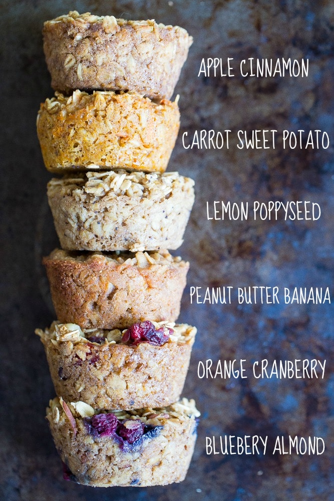 a stack of healthy baked oatmeal cups