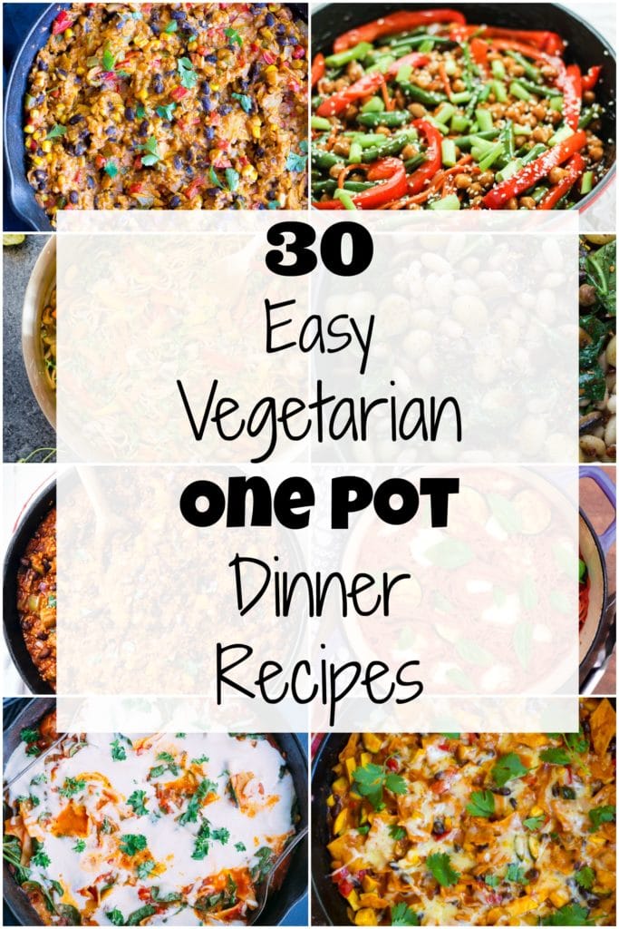 30 Easy Vegetarian Dinner Recipes that are also healthy and delicious! Lots of vegan and gluten free options as well! Perfect for your busy weeknight dinners!