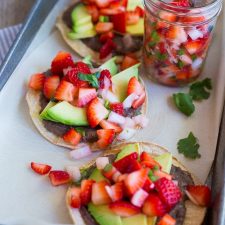 Black Bean & Avocado Tostadas with Strawberry Salsa-image