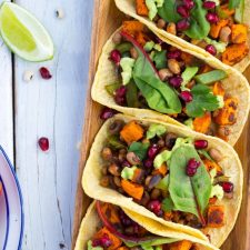 Black Eyed Pea & Sweet Potato Tacos with Pomegranate Seeds-image