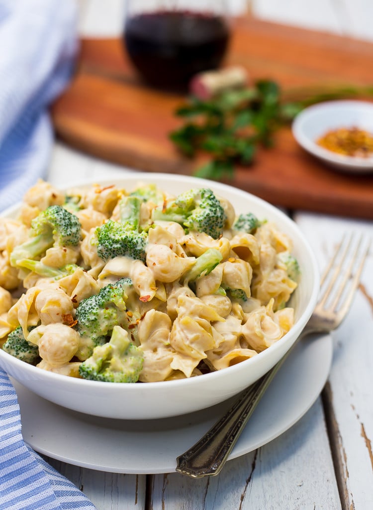 Cashew Alfredo Pasta with Broccoli - She Likes Food