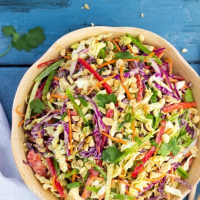 Creamy Rainbow Asian Slaw - She Likes Food
