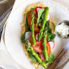 Hummus Wraps with Spring Vegetables and Herbed Mayo {vegan}-image